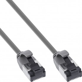 Câble de patch Inline® Slim, U / FTP, Cat.8.1, TPE sans halogène, gris 0,5 m
