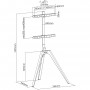 Inline® Woodstand TV piédestal, trépied, pour LED TV 45 "-65" (114-165 cm), max. 40 kg