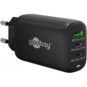 Chargeur Rapide Multiport USB-C™ PD (65 W) 3 Ports, noir noir