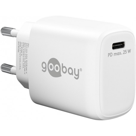 USB-C™ PD (Power Delivery) Chargeur Rapide (25 W), blanc blanc