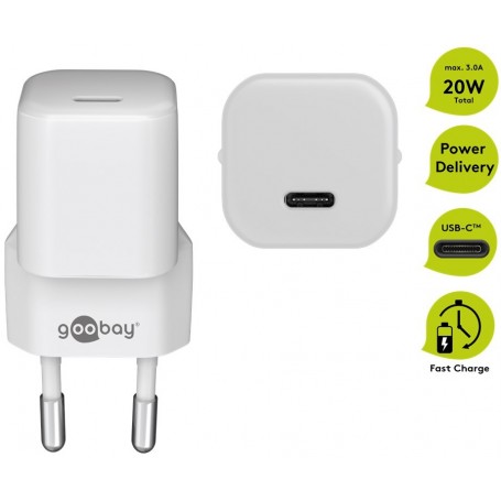 Chargeur Rapide USB-C™ PD Nano (20 W) blanc blanc