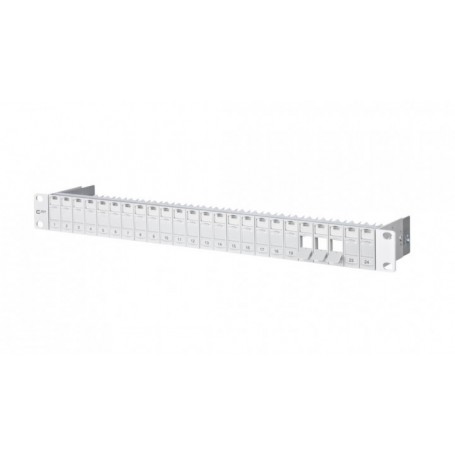 Modul support de module 19 pouces 1UH 24 ports gris clair