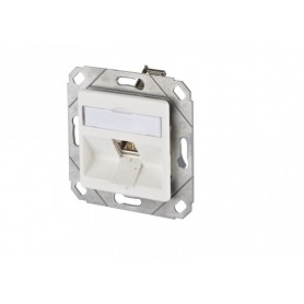 Module E-DAT 1 port montage encastré cat.6A blanc pur