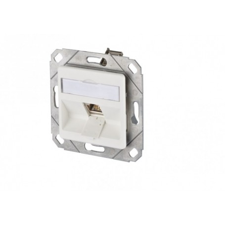 Module E-DAT 1 port montage encastré cat.6A blanc pur