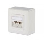 Prise murale réseau CAT6a 43x85x85mm 2x RJ45 Montage mural 1A 60VDC Blanc