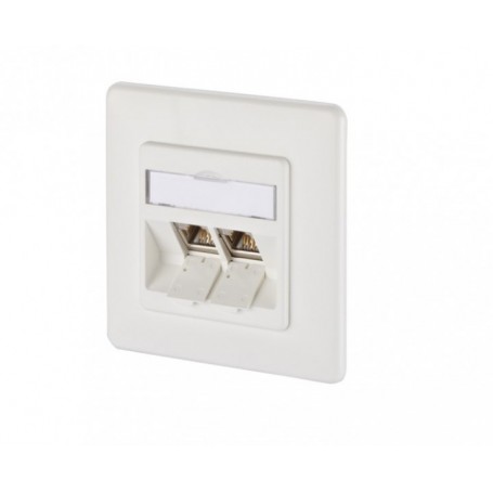 Module E-DAT 2 port montage encastré cat.6A blanc pur