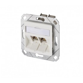 Module E-DAT 2 port montage encastré cat.6A blanc pur