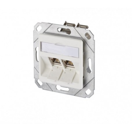 Module E-DAT 2 port montage encastré cat.6A blanc pur