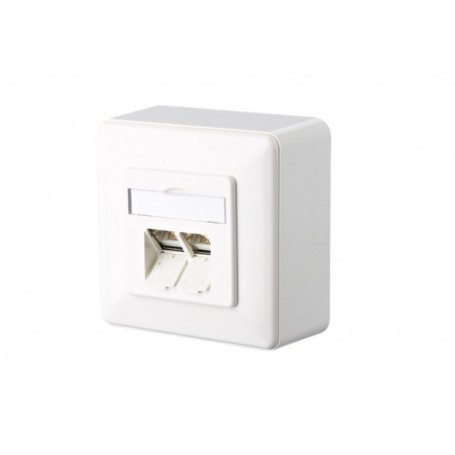 Prise réseau Metz Connect 1307380002-I montage apparent (en saillie) CAT 6 2 ports blanc pur