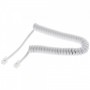  Intra-Auriculaires Câble Spirale Courte, Blanc, sans
