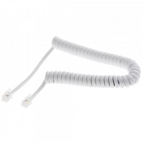  Intra-Auriculaires Câble Spirale Courte, Blanc, sans