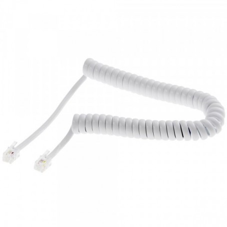  Intra-Auriculaires Câble Spirale Courte, Blanc, sans