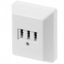 ZE-Kom TAE Dreifachdose: TAE 2 x 6/6 AP NF/F, Rein RAL 9010, Schraubklemmen, Lose Blanc