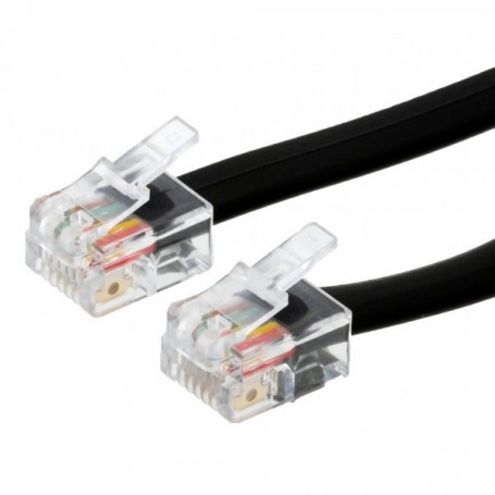 câble de raccordement 6P6C/6P6C, 6adr., 3 m, modulearcable RJ12, noir, lose
