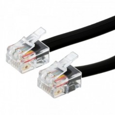 câble de raccordement 6P6C/6P6C, 6adr., 3 m, modulearcable RJ12, noir, lose