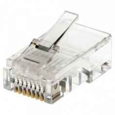 modulearprise mâle 8P8C, 100 pièce, lose - RJ45, Goldauflage: 3, VPE 100 Stk (PE bag)