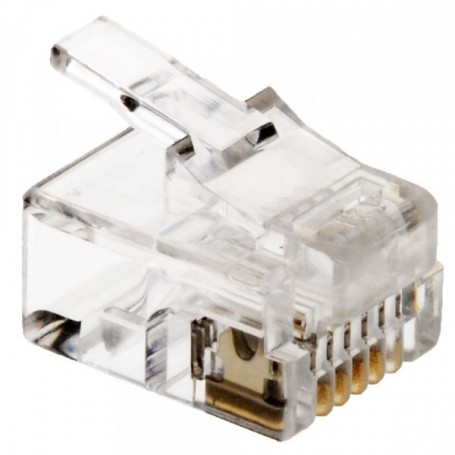 S-Conn 6/6 RJ12 connecteur de fils Transparent - Connecteurs de fils (RJ12, Transparent, Or)
