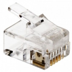 S-Conn 6/6 RJ12 connecteur de fils Transparent - Connecteurs de fils (RJ12, Transparent, Or)