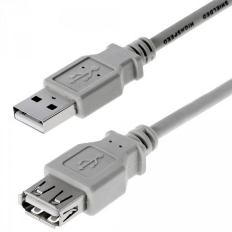 S-Conn USB 2.0 1,8 m – Câble USB (USB A, USB A, Mâle/Femelle, Droite, Droit, Nickel)