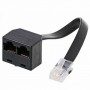 8P8C-Zweifachadapter noir, ca.10 cm cable - 8P8C-prise mâle á 8P8C-Zweifachbuchse (Y-adaptateur RJ45), sans Abschlusswiderstand, lose