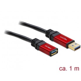 Câble USB Delock USB 3.2 Gen1 (USB 3.0) USB-A mâle, USB-A femelle 1.00 m rouge, noir contacts dorés