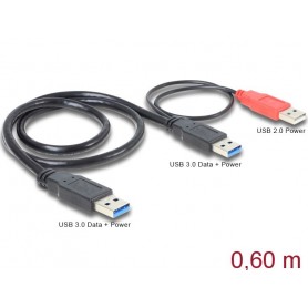 câble USB USB 3.2 Gen 1 (3.1 Gen 1) 0,6 m 2 x USB A USB A Noir