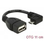  Câble USB micro B mâle vers USB 2.0 A femelle à angle 11 cm