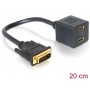 DeLOCK Adaptateur DVI 25 Prise mâle á 2X HDMI Femelle - 65069 (Import Allemagne)