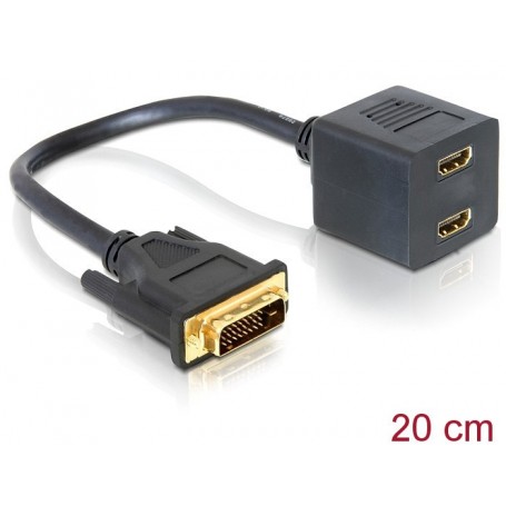 DeLOCK Adaptateur DVI 25 Prise mâle á 2X HDMI Femelle - 65069 (Import Allemagne)