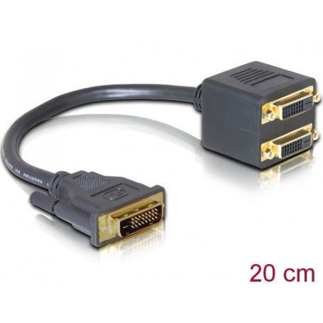  Adaptateur DVI prise mâle DVI 25 vers 2 prises femelles DVI 25