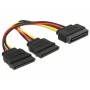 Cable Power SATA 15pin 2X SATA HDD Droit