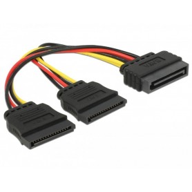 Cable Power SATA 15pin 2X SATA HDD Droit