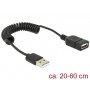 Delock Câble spiralé USB 2.0 USB A - USB A 0.6 m