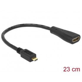 DeLOCK 65391 câble HDMI 0,23 m HDMI Type A (Standard) HDMI Type D (Micro) Noir