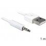 DeLOCK cable USB-A prise mâle à Klinke 3,5 mm prise mâle à 4 Pin IPod Shuffle à m 83182