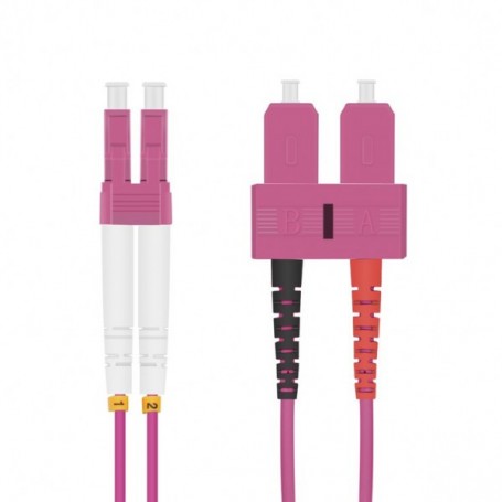 HELOS LWL Patch Cable LC / SC DUPLEX 50/125 µm OM4 Erikaviolet 10,0m