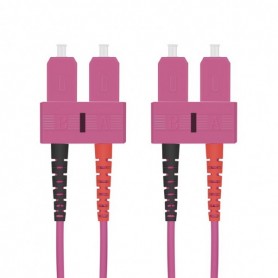  Câble Patch LWL 50125 Micron OM4 SCSC 3,0 m, SC Duplex Stecker, erikaviolettRouge Foncé, 115819
