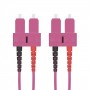  115825 LWL OM4 Câble patch à fibre optique duplex 50/125 m Violet Erika 10 m