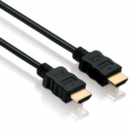  118873 Câble de connexion HDMI A mâle/mâle pour TV haute vitesse Full HD 4K UHD Plaqué or Noir 7,5 m