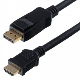 Câble de connexion Helos, connecteur DisplayPort / connecteur HDMI, basique, 10,0 m, noir