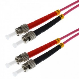  0.5m OM4 St câble de Fibre Optique 0,5 m 2X St Violet - Câbles de Fibre Optique (0,5 m, OM4, 2X St, 2X St, Male Connector/Male Connector, Violet)