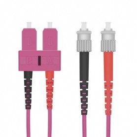  10m OM4 SC/ST câble de fibre optique 2x ST Violet - Câbles de fibre optique (10 m, OM4, SC, 2x ST, Male connector / Male connector, Violet)