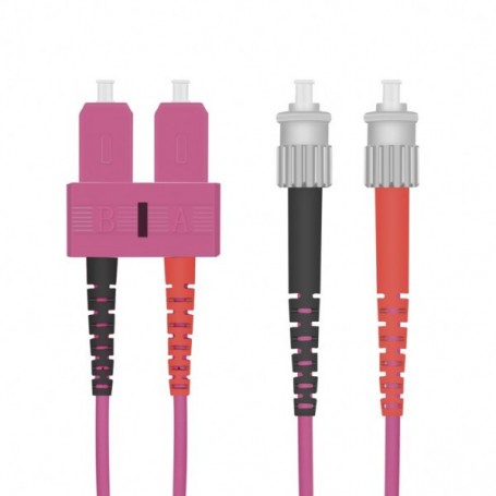  10m OM4 SC/ST câble de fibre optique 2x ST Violet - Câbles de fibre optique (10 m, OM4, SC, 2x ST, Male connector / Male connector, Violet)