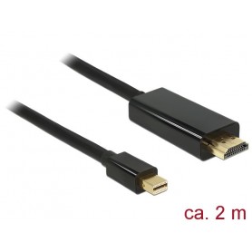 DeLOCK 83699 Adaptateur Mini-DisplayPort 1.1 vers HDMI 2,0 m Noir