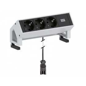 Bachmann Desk 2 Table Pobite 3 fois, Couleur: Inox