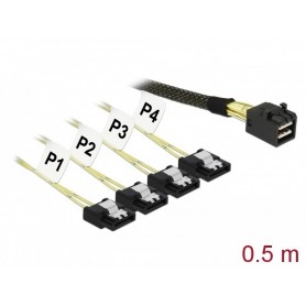 DeLOCK Câble fiche Mini SAS HD SFF 8643 4X vers 4 Prises SATA