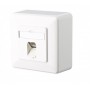 Prise réseau encastré insert avec plaque centrale et châssis CAT 6a 1 port Metz Connect 130C371002-I blanc pur 