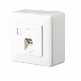 Prise réseau encastré insert avec plaque centrale et châssis CAT 6a 1 port Metz Connect 130C371002-I blanc pur 