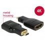 Adaptateur Dellock Connecteur Micro-D HDMI HDMI-A SOCKET 4K NOIR