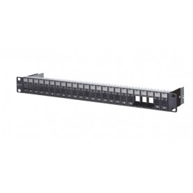 Metz Connect Keystone 19 pouces MODULE Carrier 1he 24 Port Black Déverrouillé